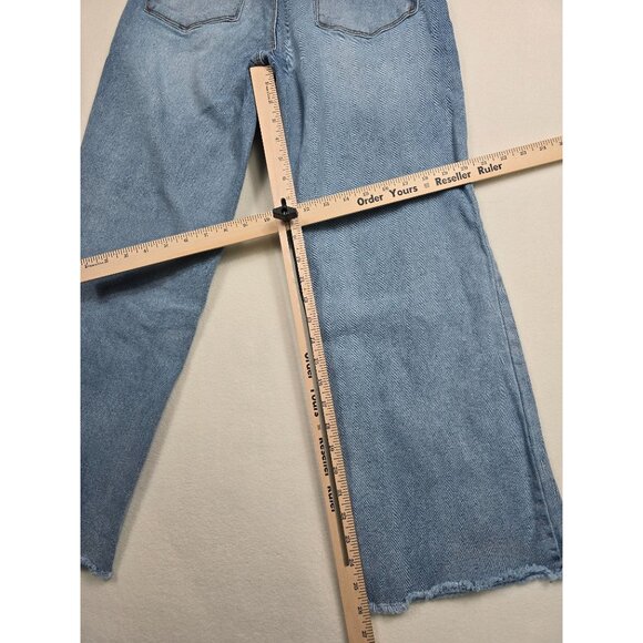 A Loves A Womens Wide-Leg High-Rise Frayed Hem Denim Jeans Size 29 - Picture 6 of 6